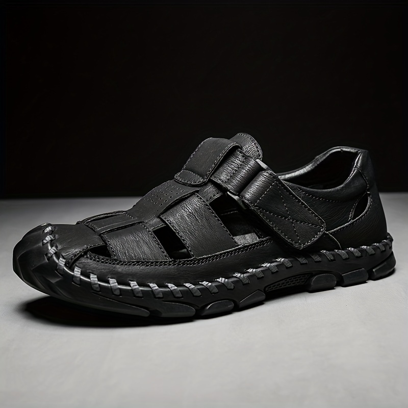 Mens Hook And Loop Non Slip Sandals Wear Resistant Comfy Beach Shoes Summer  - Men's Shoes - Temu