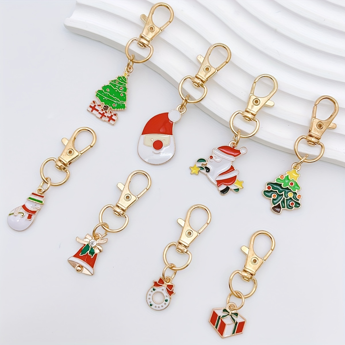 20pcs Christmas Series Keychain Cute Metal Key Ring Purse Bag Backpack Car Key Charm Christmas Tree Decoration Accessory Party Favors Gift,Temu