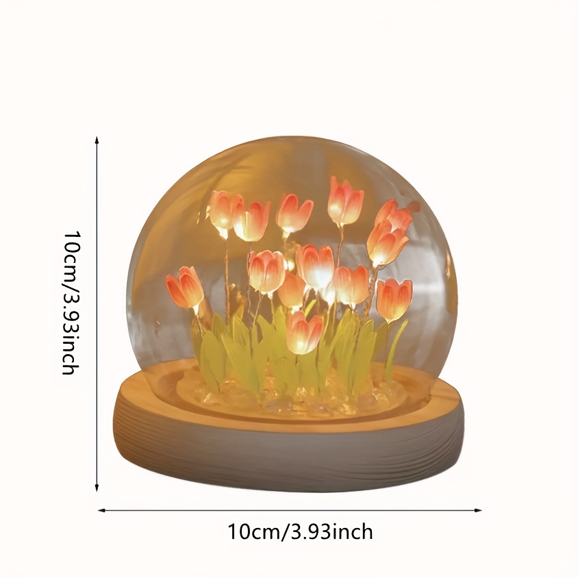 1pc Diy Tulip Night Light 9, 13, 16 Fleurs Tulipe, Fleurs Cadeaux