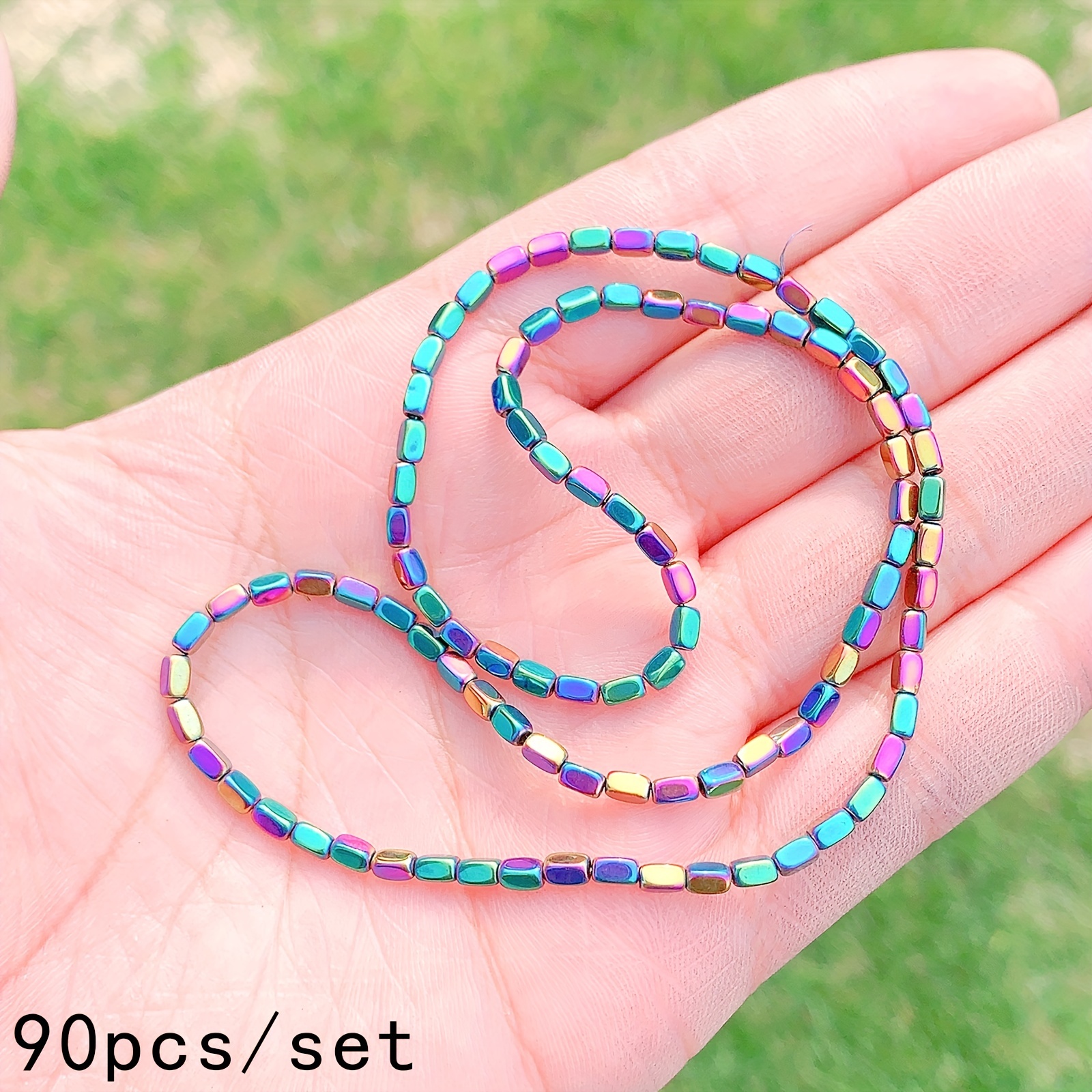 Rainbow Color Beads For Diy Bracelet Necklace Accessories - Temu