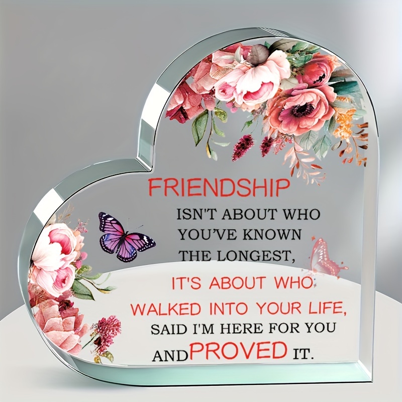  Gift for Friend Friendship Gifts for Women Friend Friendship  Birthday Gifts for Women Cheer up Gift Acrylic Heart Keepsake and  Paperweight for Home Office Table Shelf (Classic) : Office Products