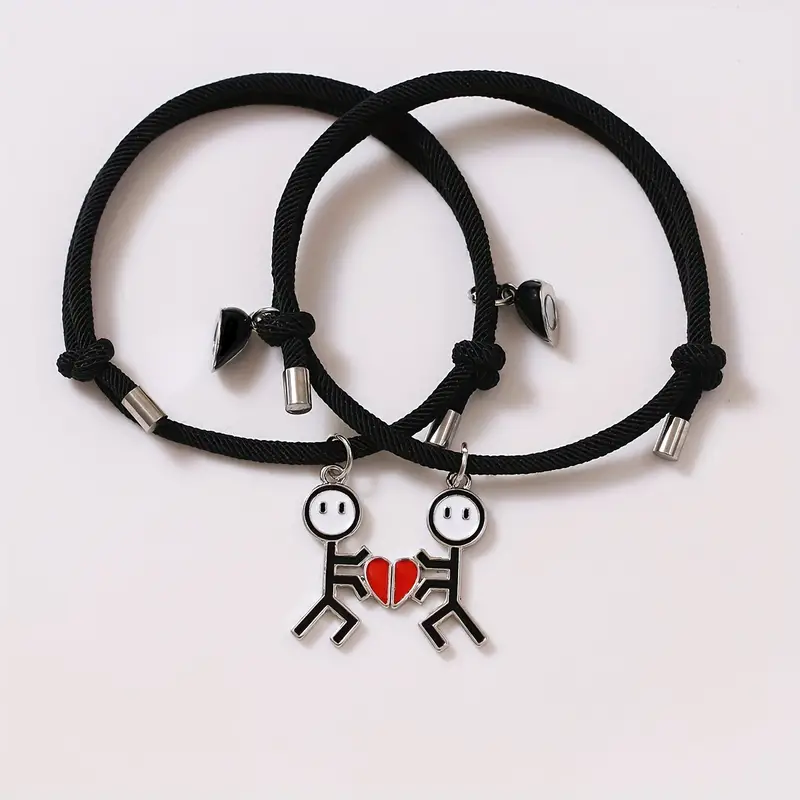 Magnetic Heart Shaped Matching Bracelet Couple Bracelet - Temu