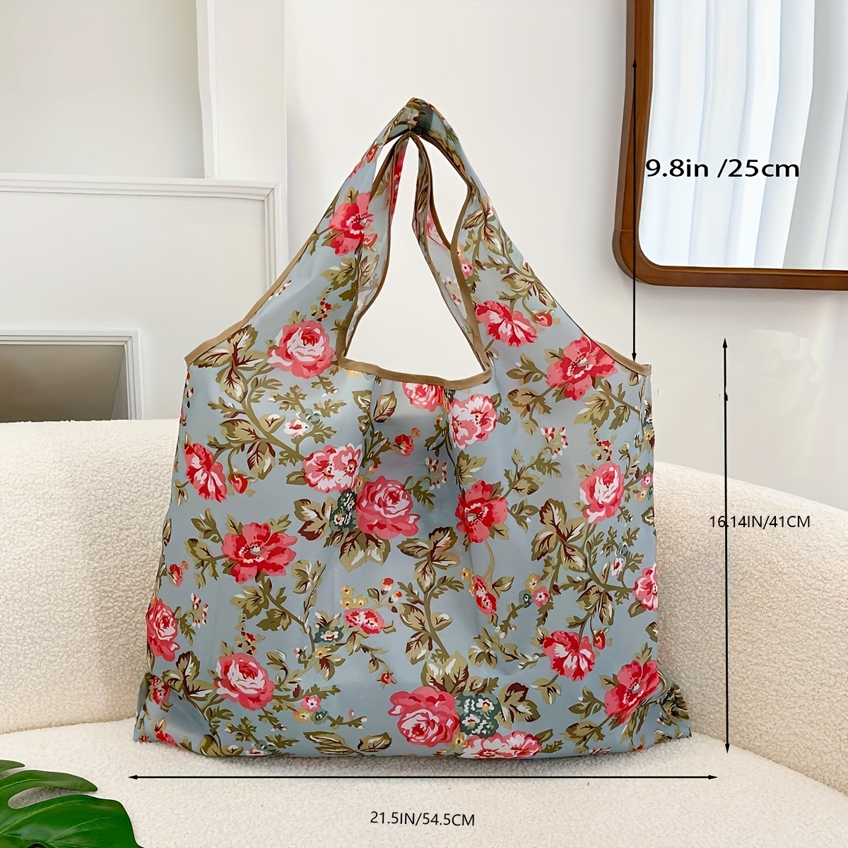 jumbo shopper tote bag with zipper 21.5in