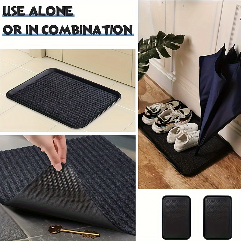 Set of 3 Square Boot Tray Plastic Utility Shoe Mat Tray for Entryway