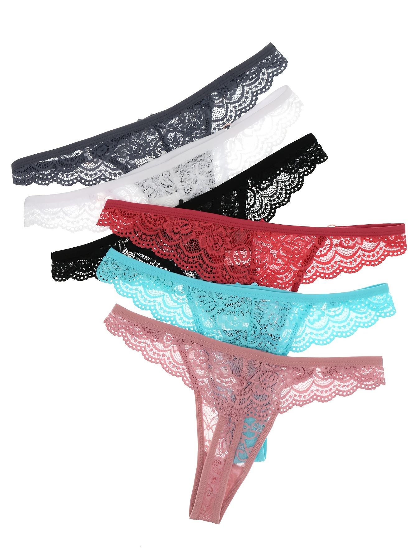 Women's Lace Low Waist Thong Panty T back Underwear - Temu United