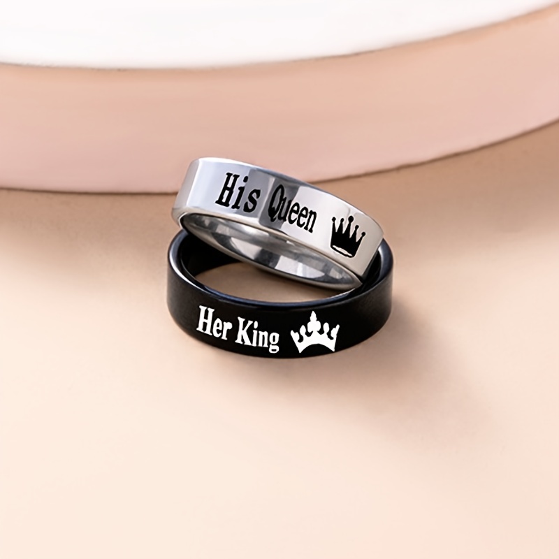 2pcs colliers couple bague pendentif anneau entrelacé her queen his king  forever love acier inoxydable amoureux amitié amour [78] - - Achat / Vente  sautoir et collier SAUTOIR - COLLIER Mixte Adulte Neuf 