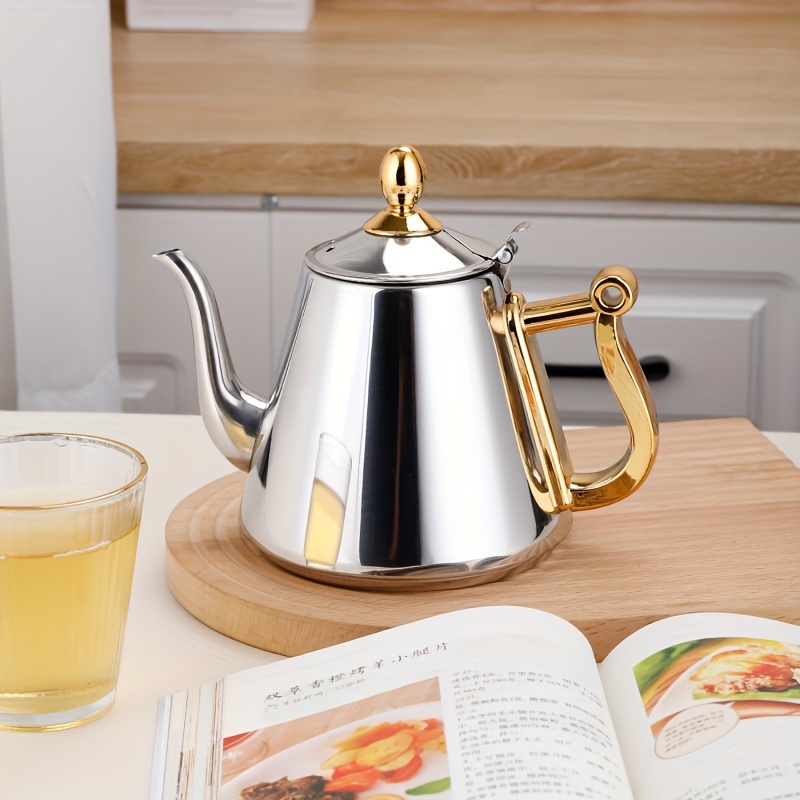 Thickened Stainless Steel Teapot Flower Tea Kettle With Strainer