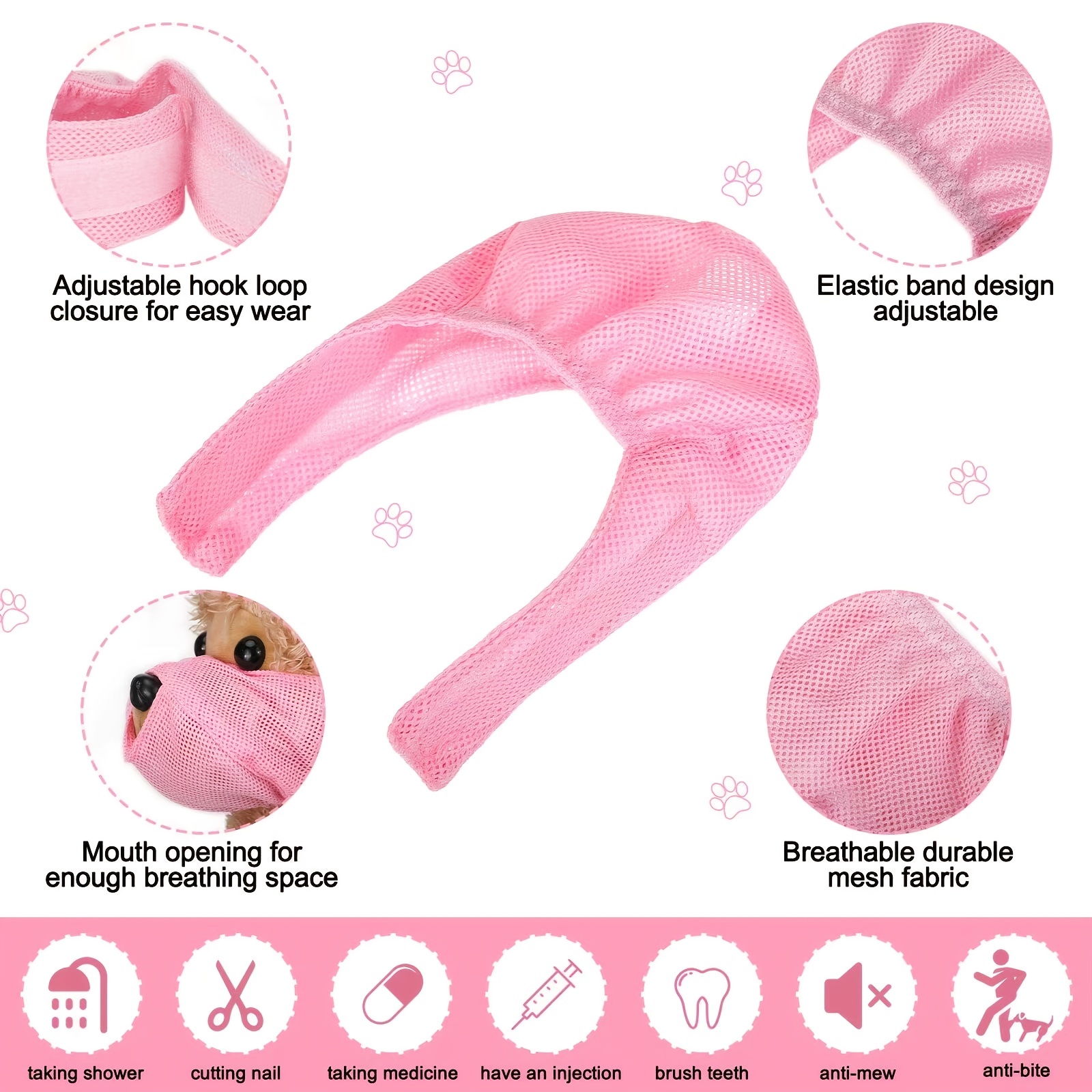 Breathable Cat Mesh Muzzles Anti Biting Adjustable Mouth Cover