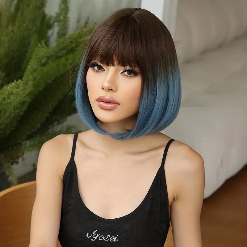 Festival Blue Elegance Wig Bob Style Festival Blue Elegance Wig Bob Style