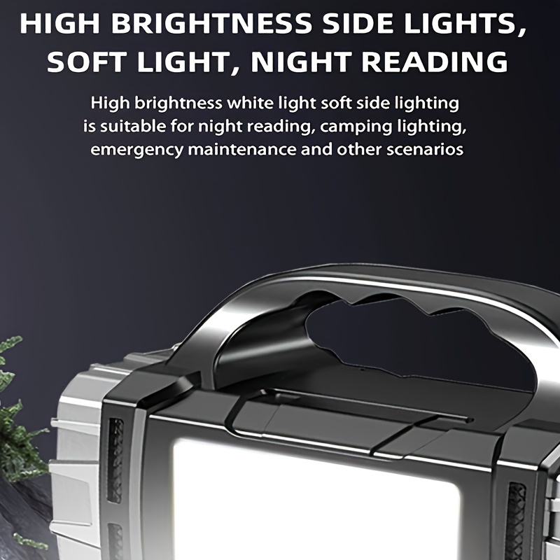 solar portable light super long standby unplugged portable searchlight flashlight for outdoor details 2
