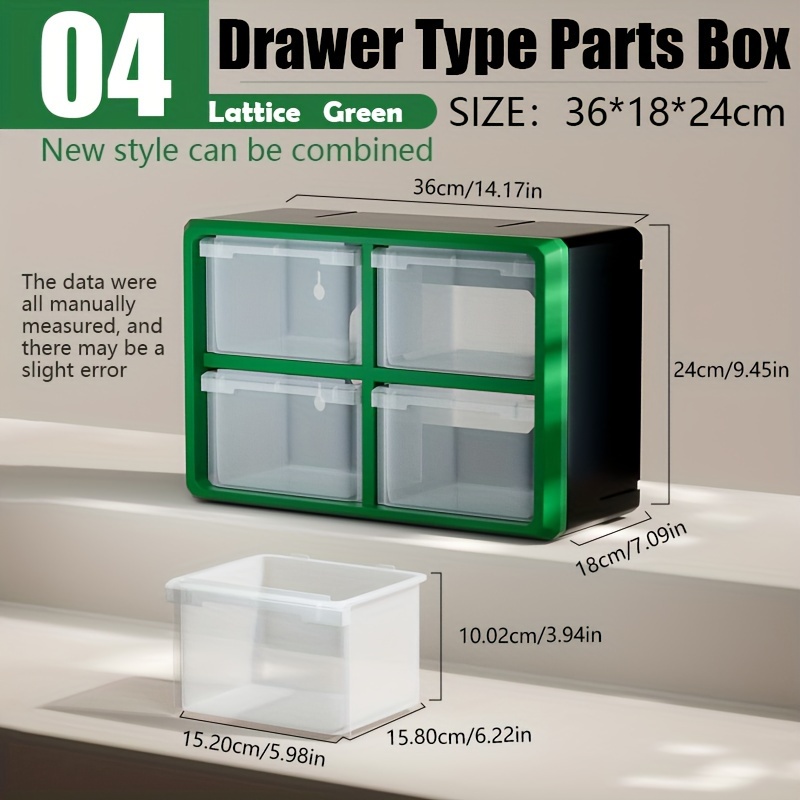 Plastic Component Storage Box Drawer Type Parts Organizer Case Toolbox  Stackable