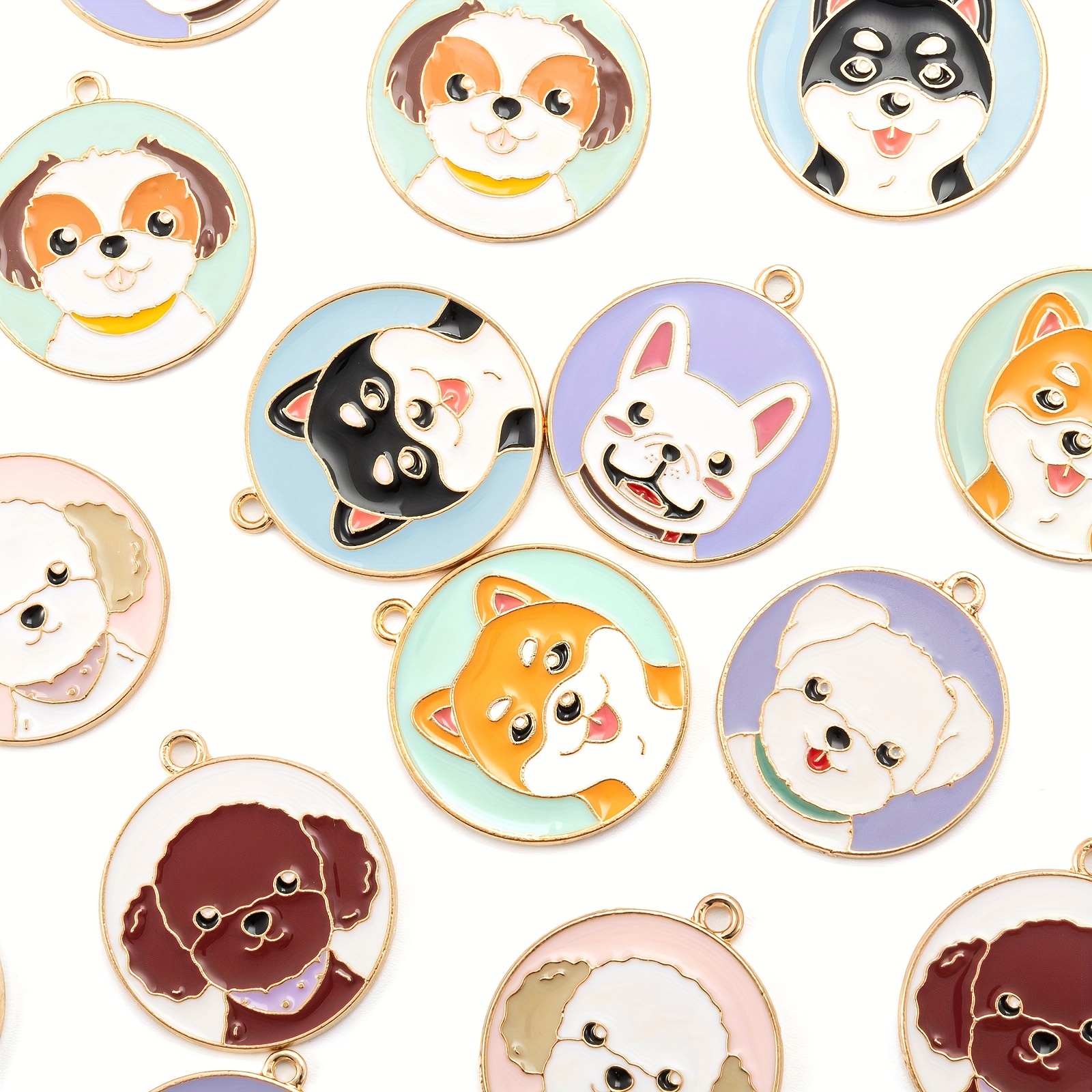 6 | Enamel Dog Charms | Animal Charms