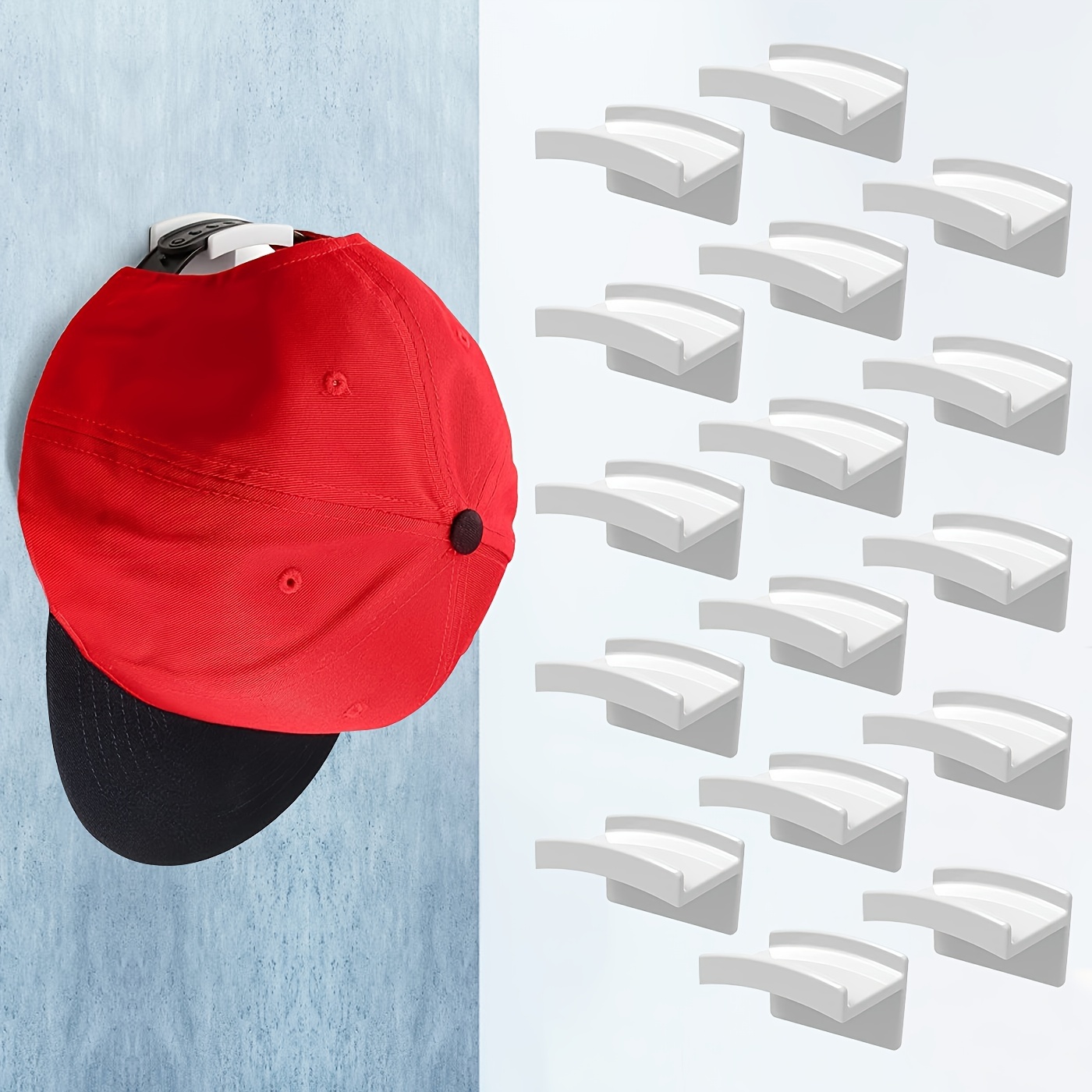 16 Stück/set Selbstklebende Huthaken Für Die Wand – Einfaches  Huthalter-design, Kein Bohren Erforderlich, Stabiler Hutaufhänger, Kostenloser Versand Für Neue Benutzer