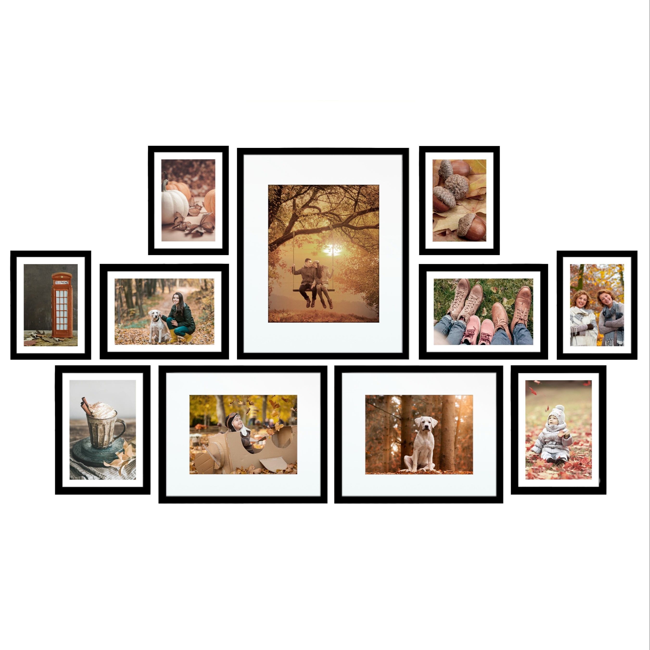12 Aberturas MARCO DE COLLAGE DE FOTOS Collage de marcos de fotos Marco de  fotos múltiples Marco de fotos múltiples Collage de marcos de fotos de  madera Negro -  México