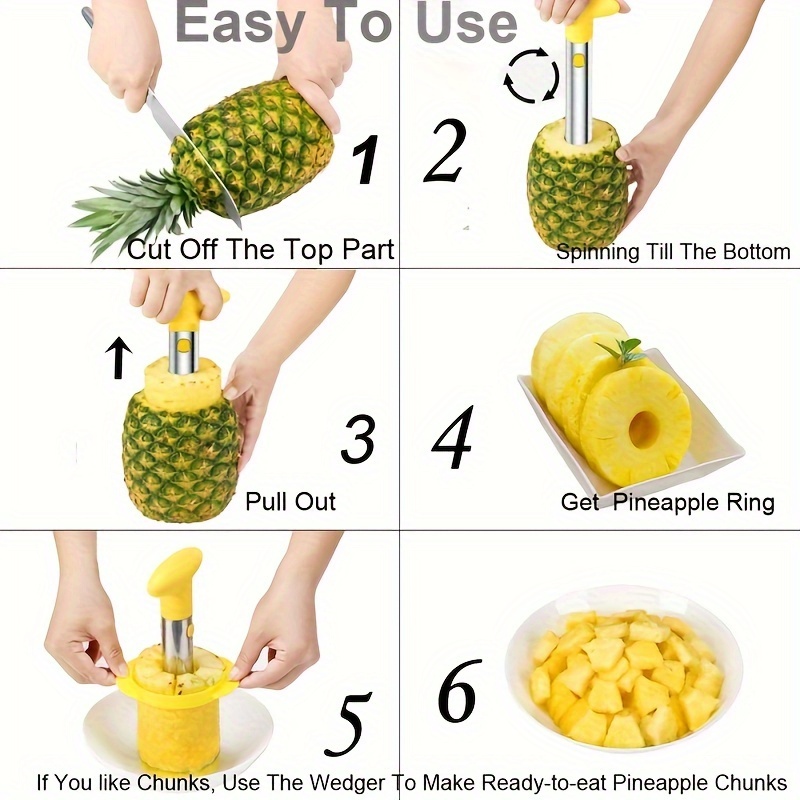 Éplucheur d'ananas professionnel, décourageant d'ananas en acier  inoxydable, coupe-ananas pour éplucher et trancher et enlever le cœur  d'ananas