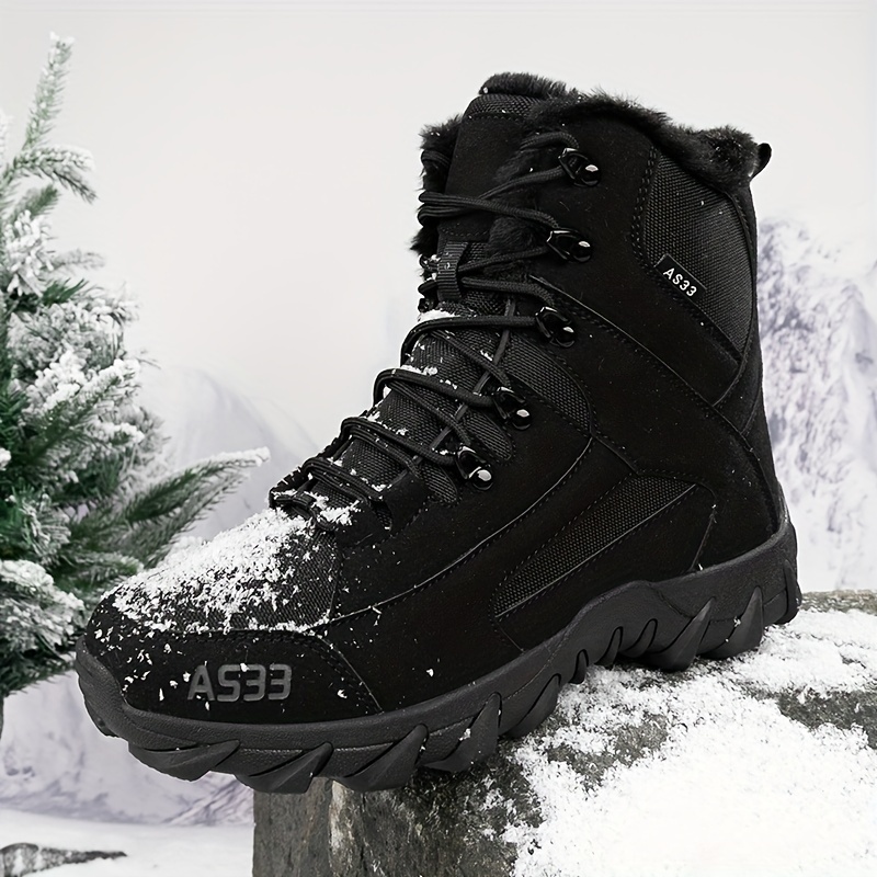 Mens Slip Resistant Snow Boots Winter Thermal Shoes Windproof Hiking Boots  With Fuzzy Lining, Don't Miss These Great Deals