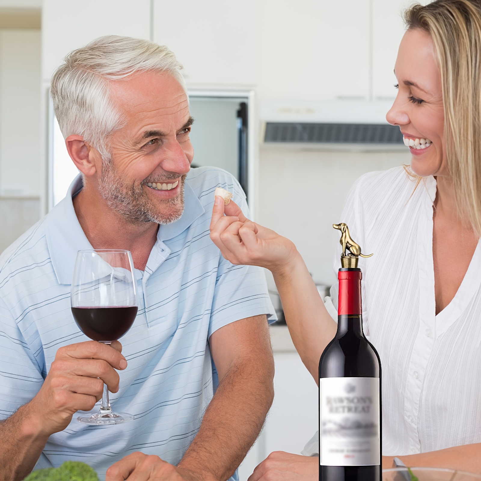 Metal Labrador Retriever Wine Stopper for Men