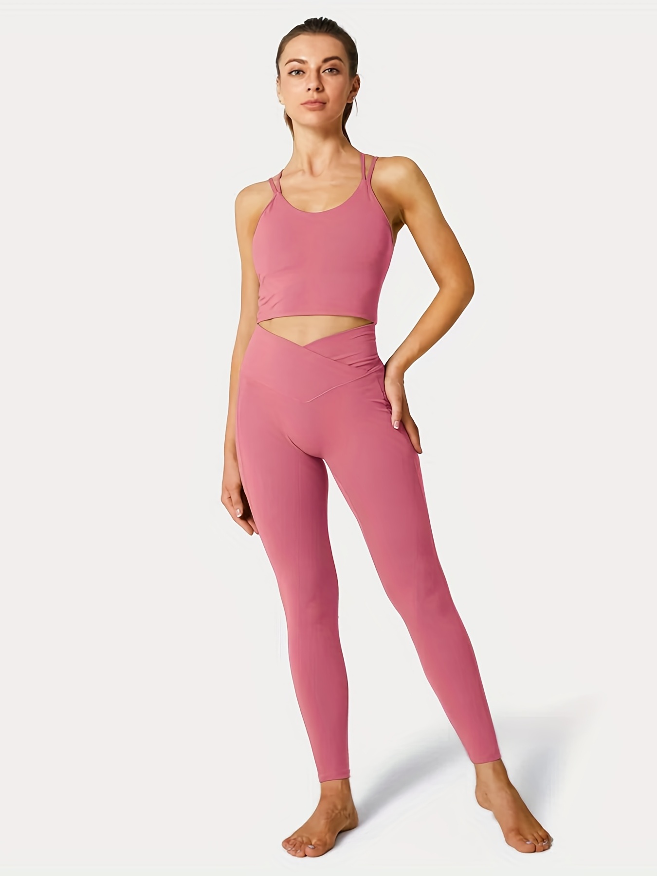 Pink High Waist Leggings for Women