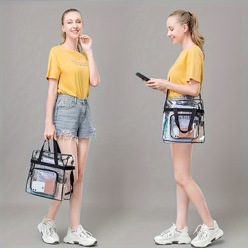 Transparent Pvc Crossbody Bag Stadium Approved Shoulder Bag - Temu