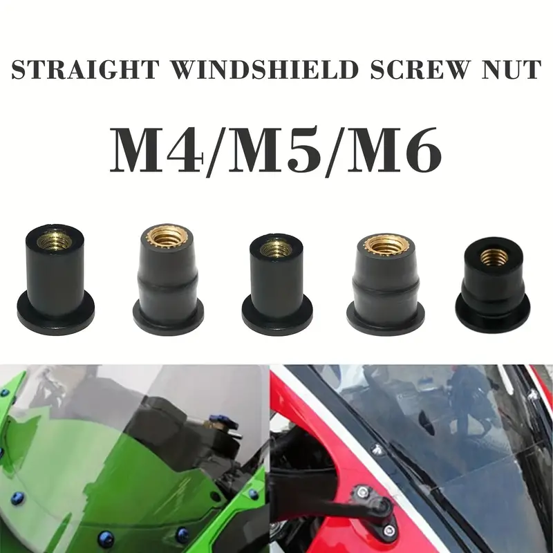 M4 M5 M6 Metric Rubber Well Nuts Motorcycle Windshield 10 - Temu