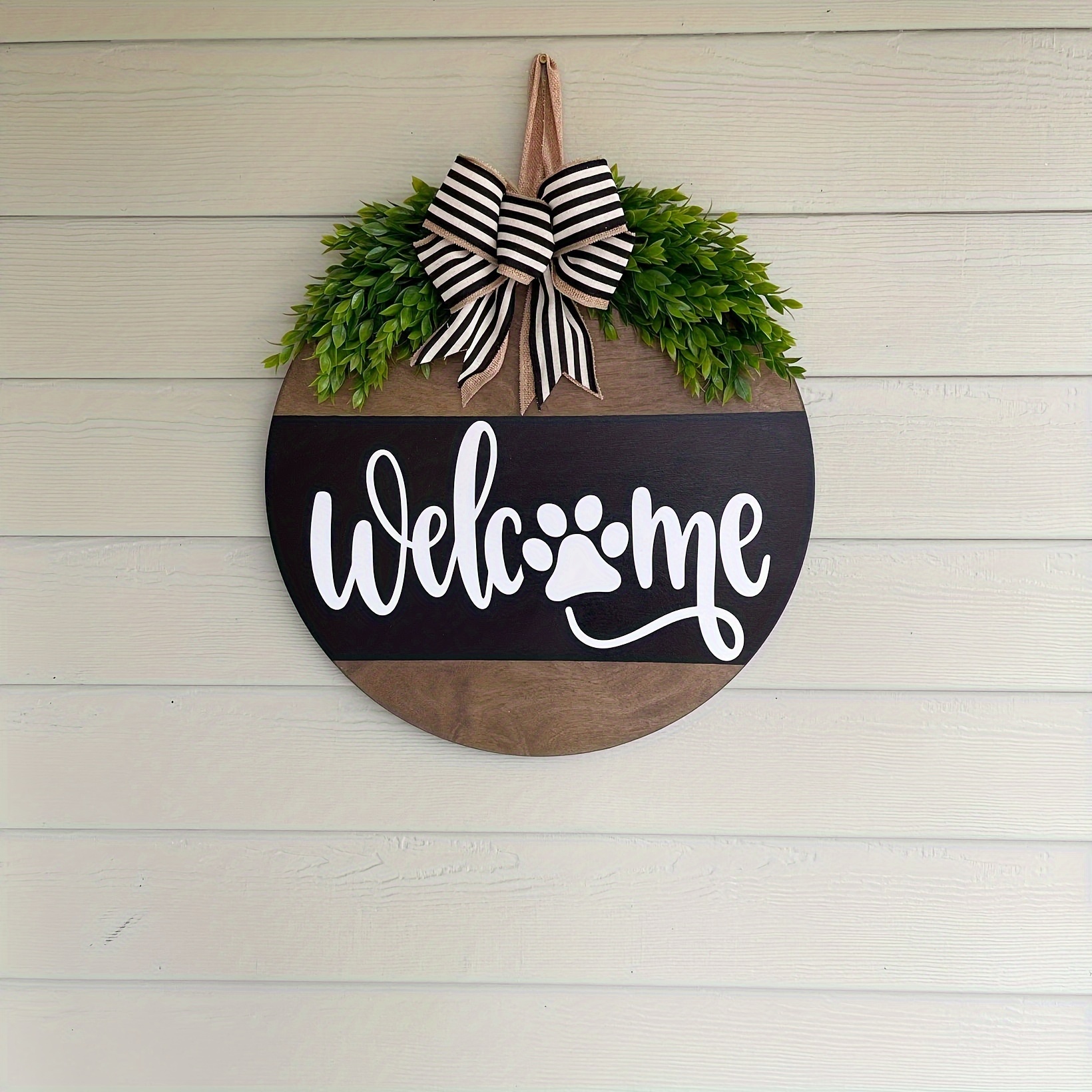 Welcome Door Hanger, Welcome Wood Circle Sign, Welcome Sign, Front