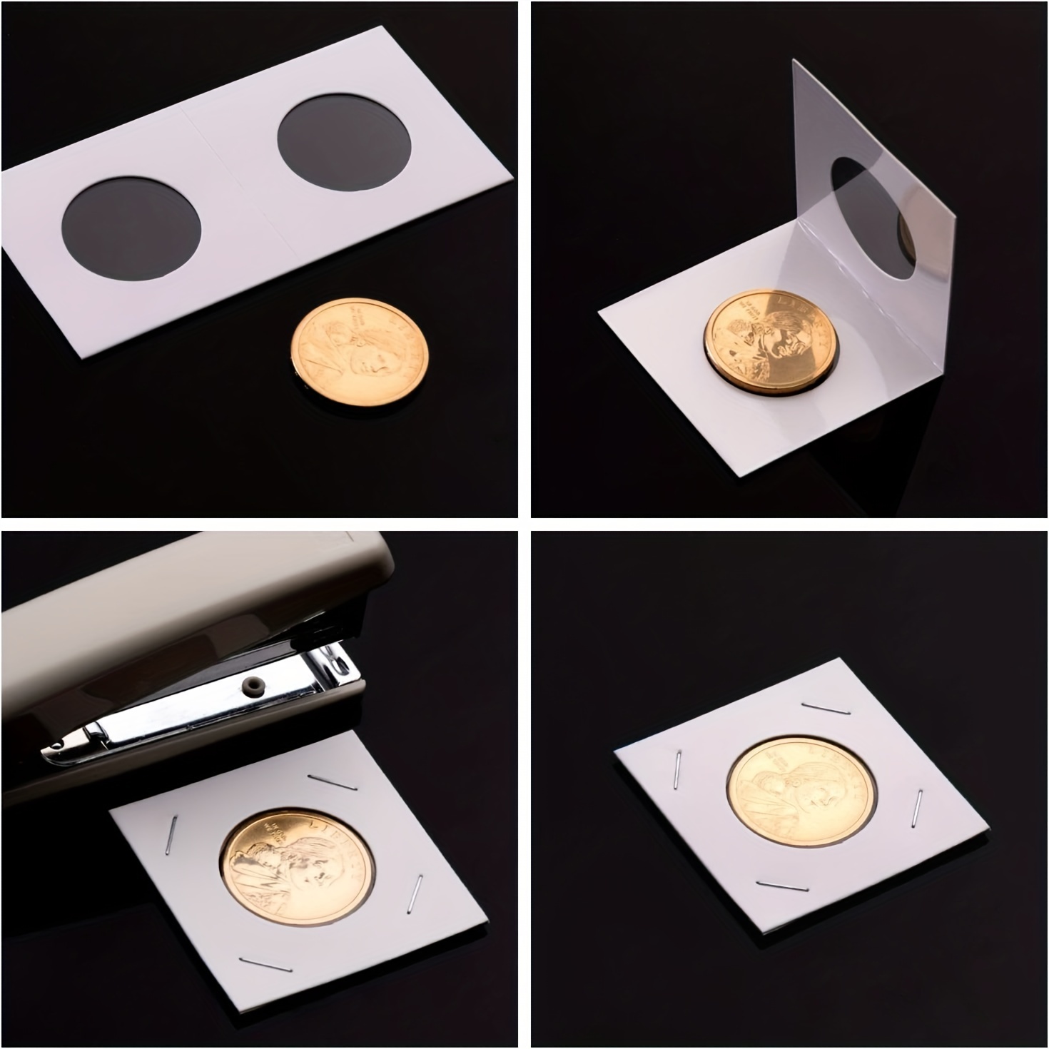 300-1200pcs Coin Collectors' Sleeves with Flip Cover