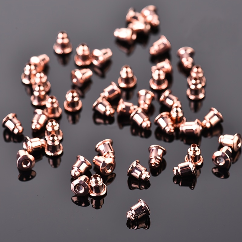 All in One 100pcs Safety Earring Backs Bullet Clutch Earring Backs with Pad Comfortable Ear Nut (Gold)