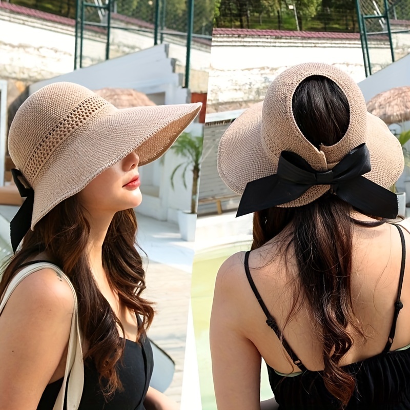 Women's Summer Cool Hat Openwork Rollable Folding Net Red - Temu