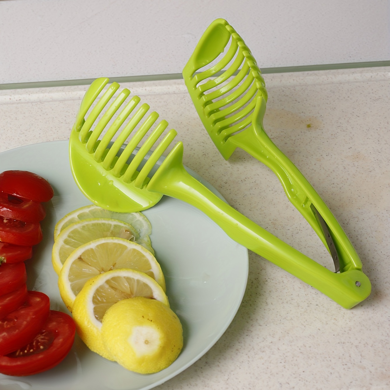 1pc Tomato Slicer Holder,Lemon Cutter,Round Fruits Vegetable