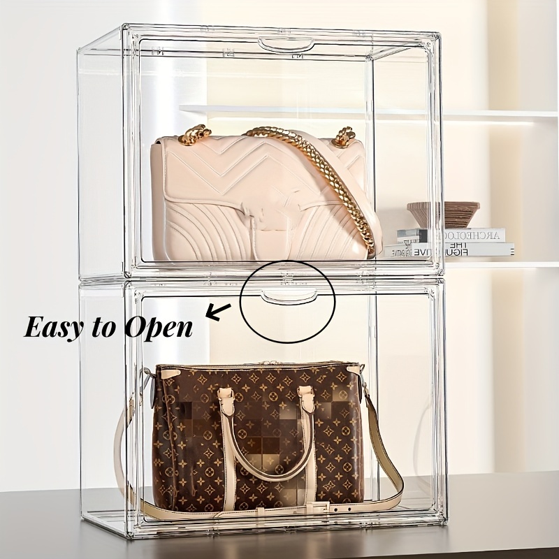 Clear Handbag Display Box Dustproof Shoes Storage Basket For - Temu