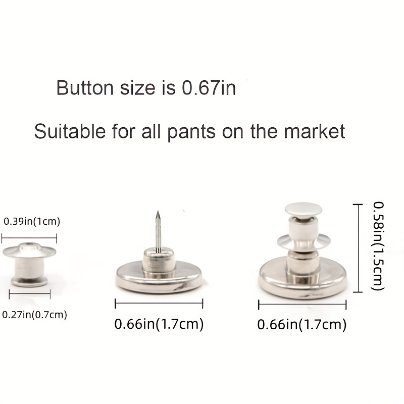  8 juegos de botones para pantalones de mezclilla, botones  ajustables y reutilizables, reducen instantáneamente los pantalones de  mezclilla sueltos, sin coser y sin herramientas, pantalones de metal de  repuesto de botón
