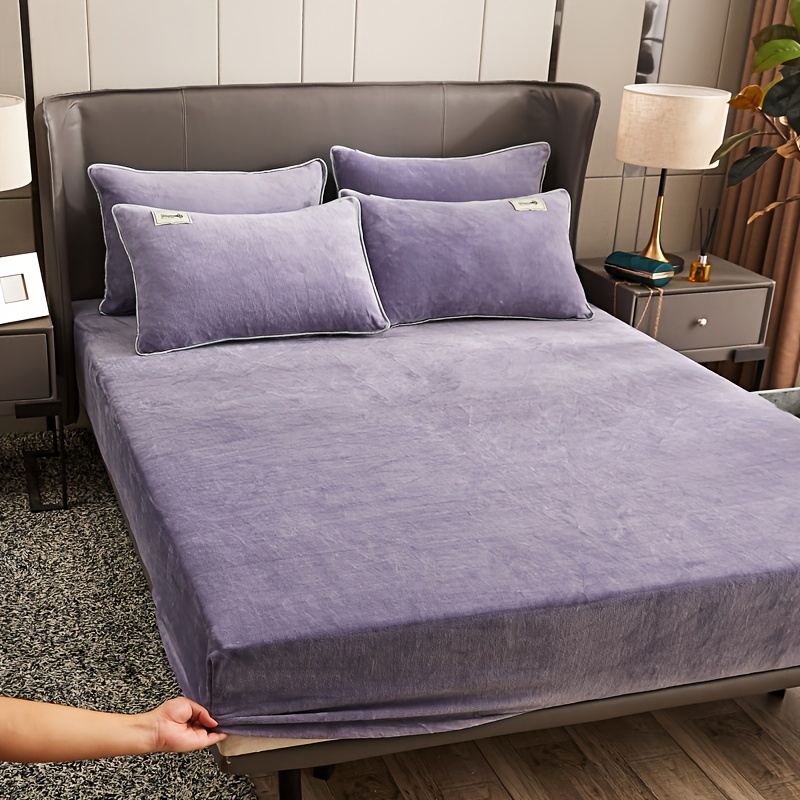 Soft Fleece Fitted Sheet for Bedroom and Hotel, Dustproof, Hypoallergenic