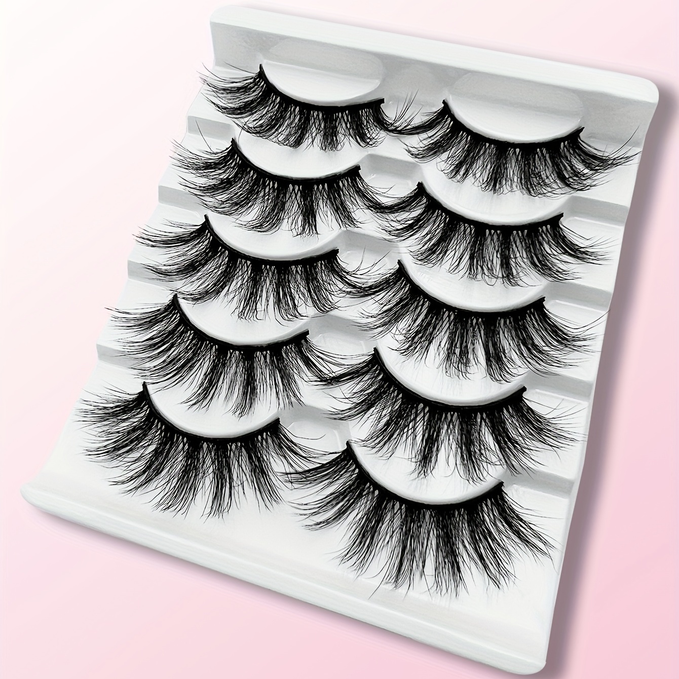 5 Pairs 3D Dramatic Volume Faux Mink False Eyelashes 19 21mm