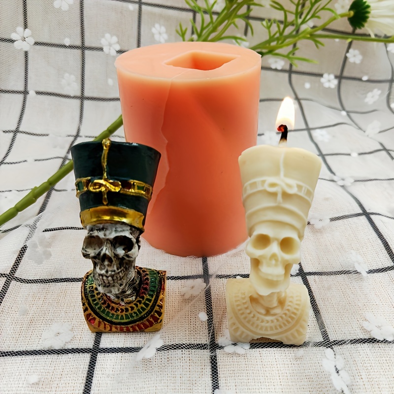 Halloween Skull Silicone Candle Mold 3d Pyramid Skull - Temu