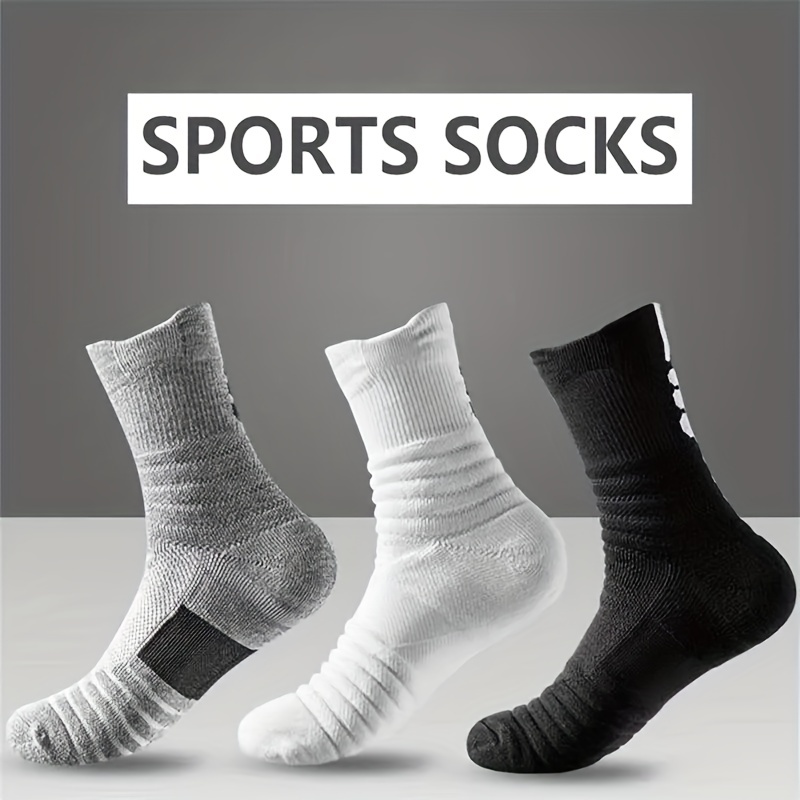Sports Solid Compression Socks Women Men Mid Calf Long Tube Athletic  Stockings