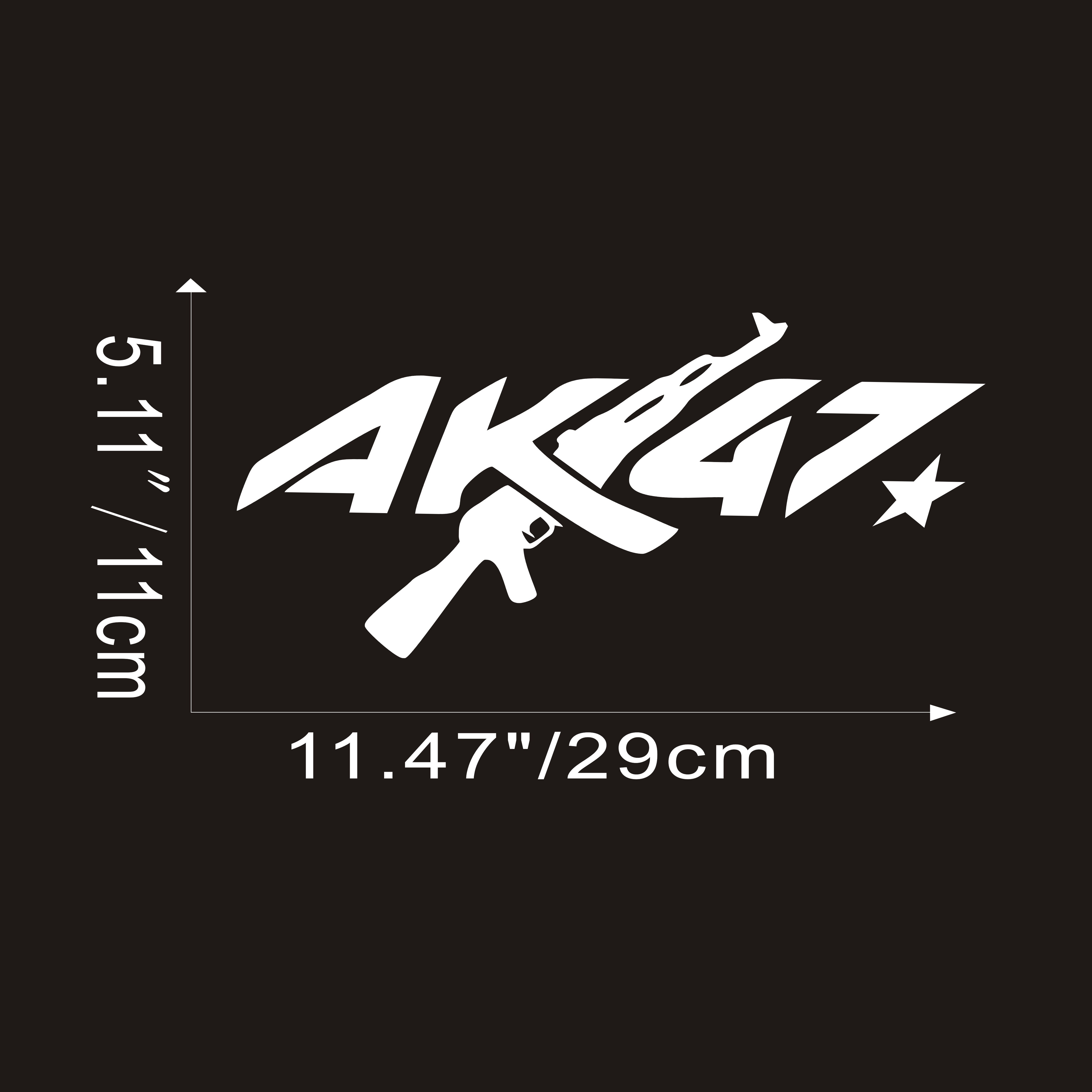Ak 47 Gun Sticker Draco Ak-47 Rifle Weapon Gun Vinyl Decal Sticker Bumper Car Truck Window- 18" Wide Matte Black Color In Airsoft Ak-47