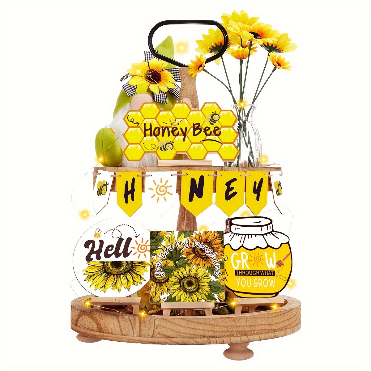 Summer Tiered Tray Decor Set Sunflower Honey Bee Decor - Temu