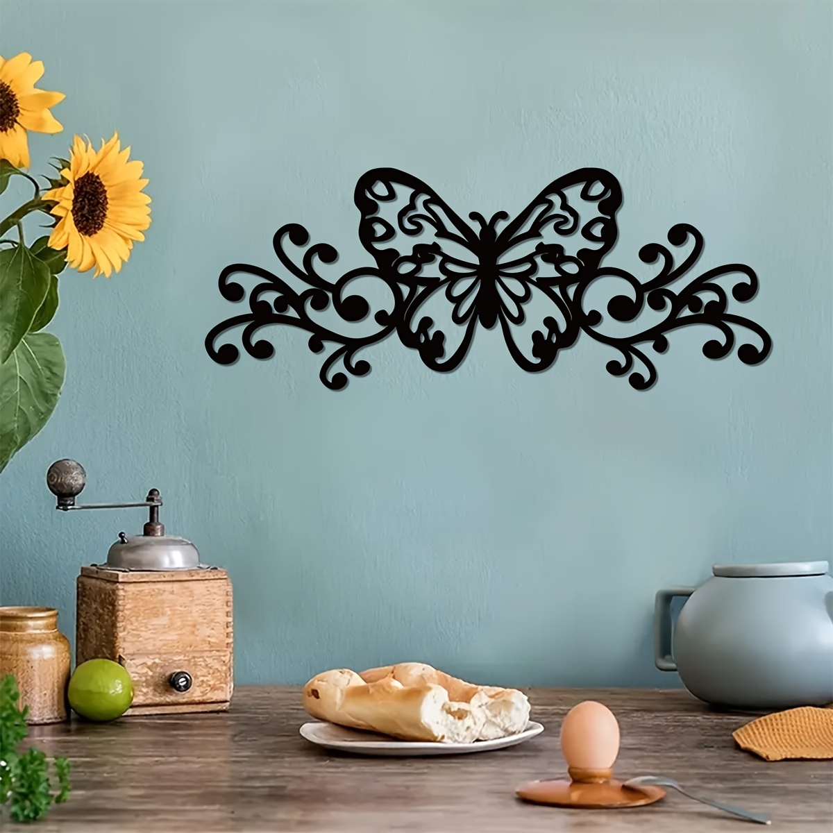  Decoración de pared de mariposa de metal, decoración de pared  de valla al aire libre de 9.5 pulgadas, colgante para jardín, patio, sala  de estar, dormitorio, patio, balcón, regalo para familiares