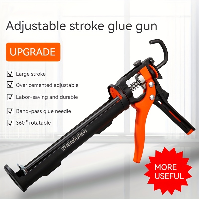 

1pc Glass Glue Gun, Automatic Glue Breaking Labor-saving Glue Gun, Adjustable Structural Glue Gun, Hand Tool