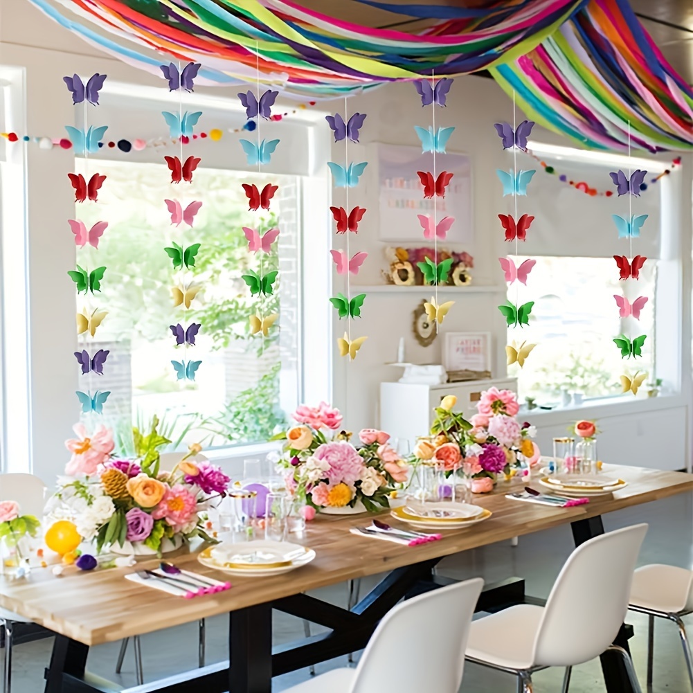 30 Pieces Butterfly Hanging Swirl Decor Butterfly Party Decorations  Butterfly Hanging Ceiling Swirl Summer Spring Party Hanging for Home  Classroom