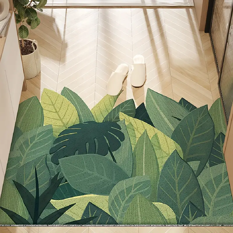 Non slip Plants And Trees Pattern Rubber Floor Mat High - Temu