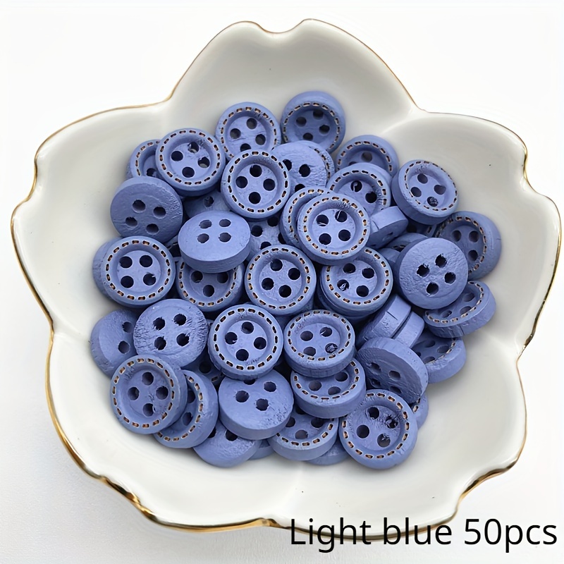 Multicolor Four Holes Wooden Buttons Diy Handmade Clothing - Temu