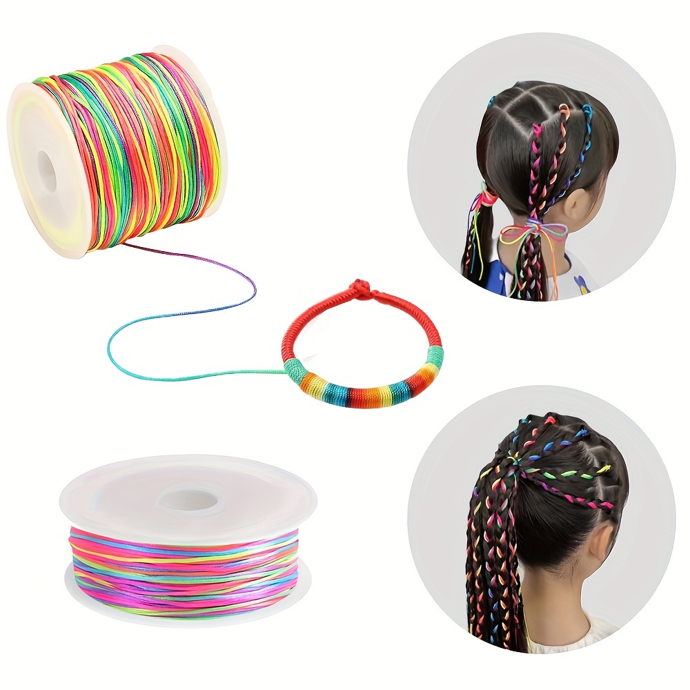 10 Yard Colorful Hair Wrap String For Braids, Multi Rainbow Braiding Hair  Tie, Gradient Color Hair Rope Band, Girls Braids Hair Styling Accessories -  Temu United Kingdom