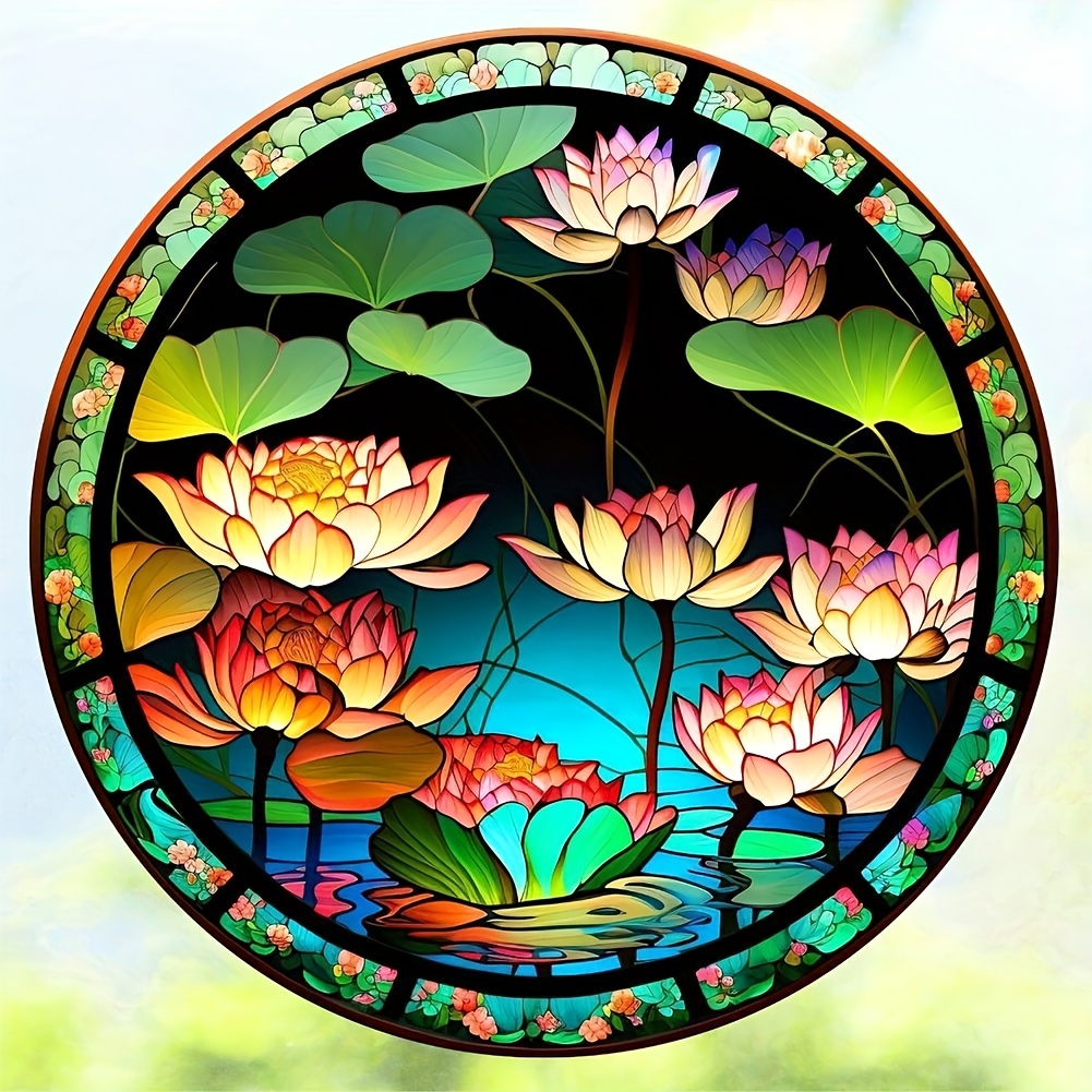 

1pc 5d Diy Artificial Full Diamonds Painting Set For Adults Beginners, Lotus Pattern Frameless Diamonds Art For Home Wall Decoration And Gift 30*30cm/11.8inx11.8in