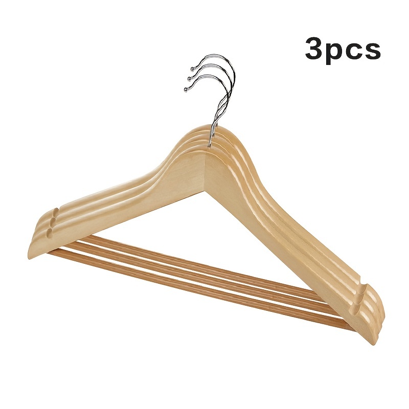 5 Pack Wooden Hangers Solid Wood Heavy Duty Hangers Clothes Hanger for Coat  Jackets Non-Slip Wardrobe Storage Organizers - AliExpress