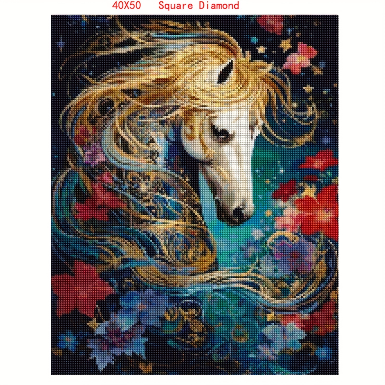 Beautiful Horses Diamond Painting 5D Cross Stitch Full Drill Square Animal  Horse