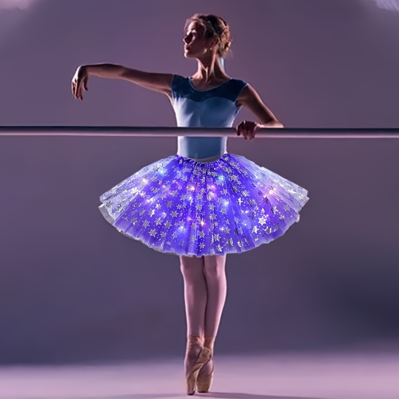 Femmes Filles Jupes Tutu avec Néon Led Lumière Glow Princesse Ballet Scène  Danse Robe Courte Pour Enfants Fée Minijupe Cadeaux d'Anniversaire
