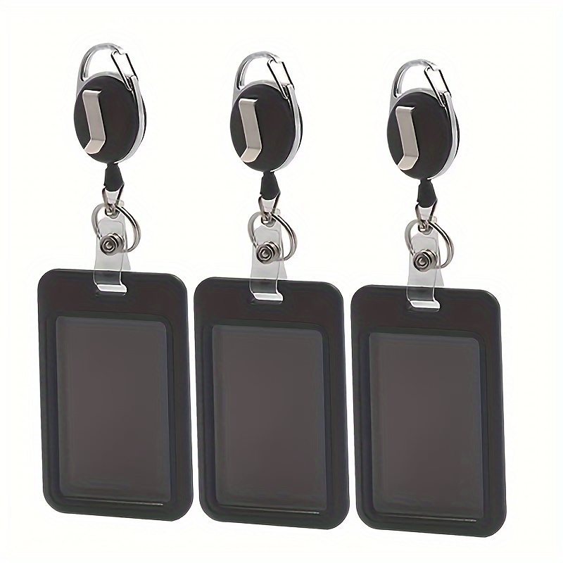 Abs Plastic Retractable Badge Card Holder With Platinum Snap - Temu Canada