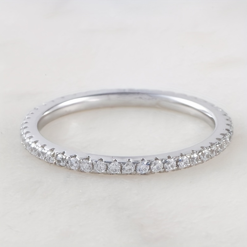 Zircon Inlaid Sparkly Finger Ring