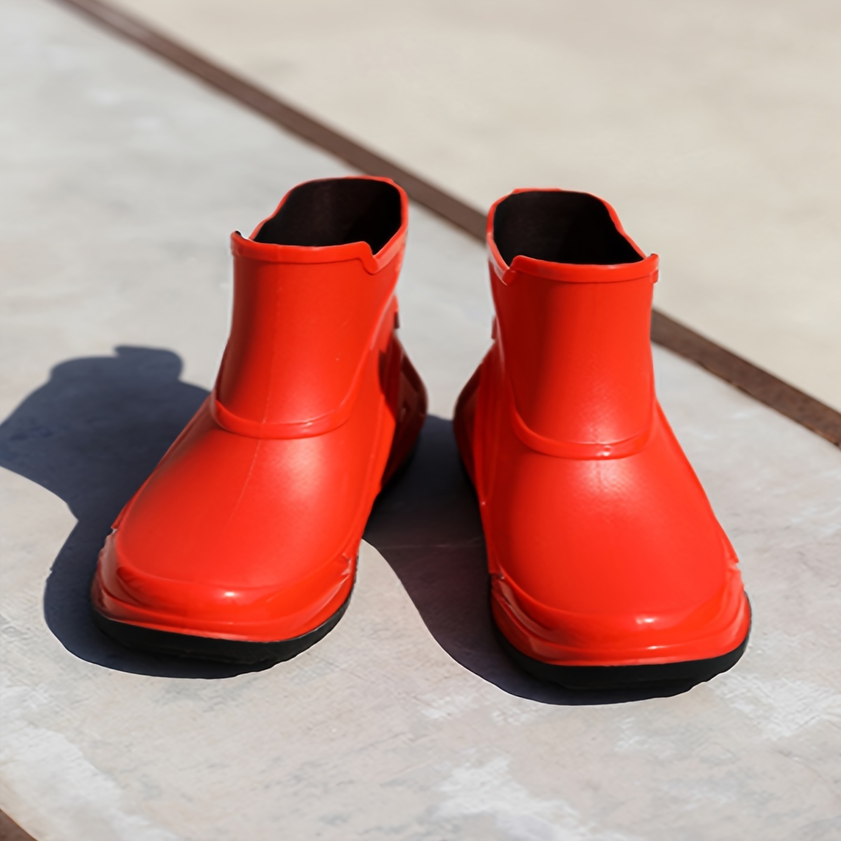 Short red rain on sale boots